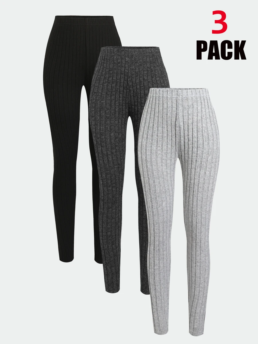 SHEIN Legging Anak Perempuan Remaja 3 Potong - MultiWarna - View 1