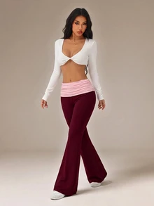 SHEIN PETITE Women Pants - Burgundy - View 7