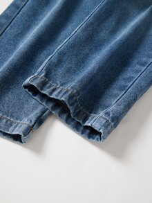 Young Boy Denim Jeans, Casual Vacation Fashion Street Cute Personalized Versatile Minimalist, Medium Wash Blue, Summer Vacation - Blue - View 5
