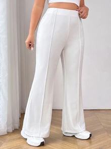 SHEIN EZwear 大碼西裝褲 - 白色 - 查看 9