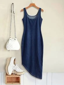 EMERY ROSE EMERY ROSE Plus Size Denim Dresses Fall/Winter - Blue - View 2