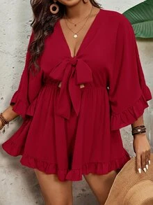 SHEIN VCAY Monos Talla Grande - Rojo - Ver 5
