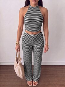 SHEIN PETITE 女士兩件套 - 黑與白 - 查看 11