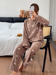 Napfluff Women Pajama Sets - Brown - View 3