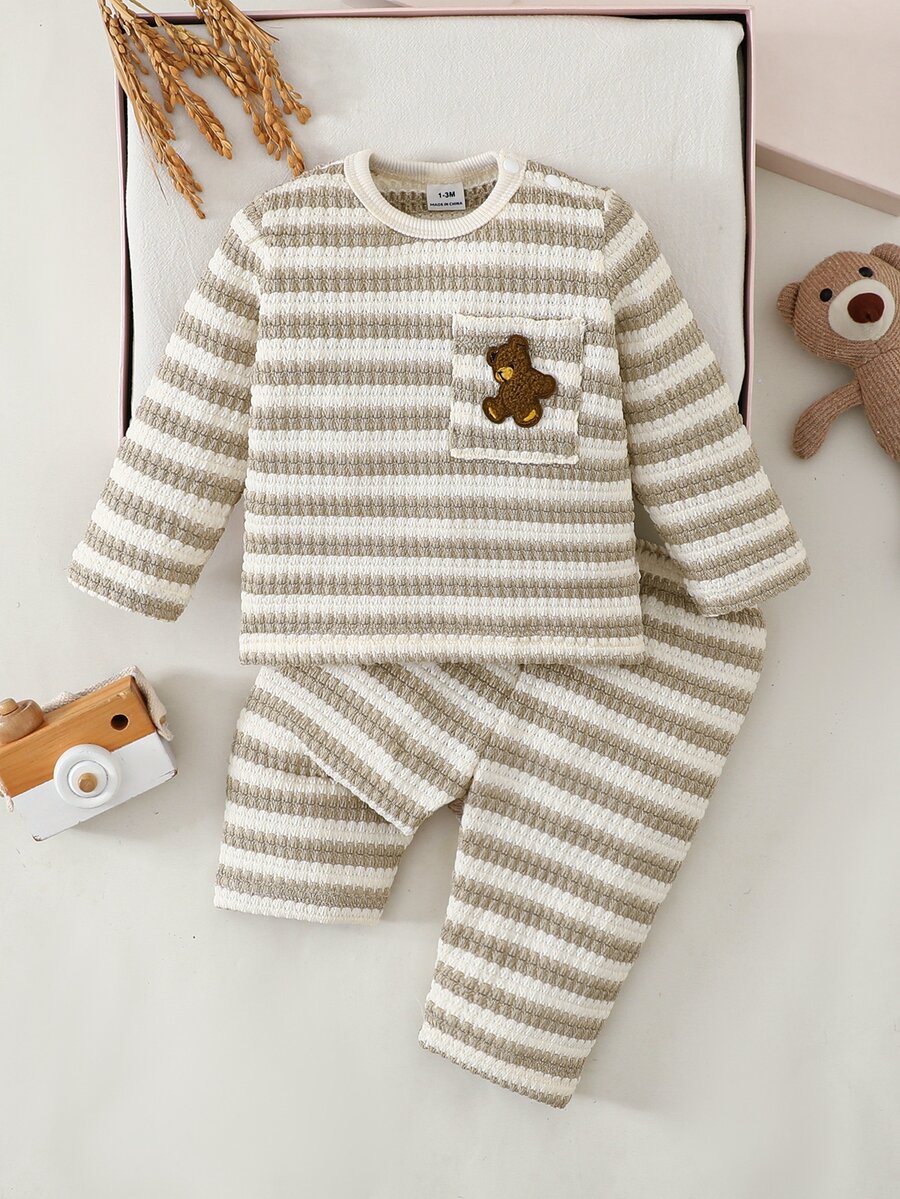SHEIN Vintaside Kids 新生兒套裝 - 卡其色 - 查看 1