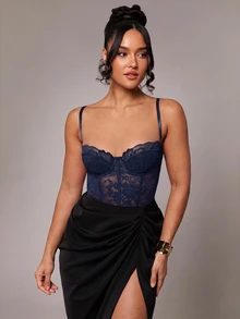 Silquee Women Bodysuits - Navy Blue - View 4
