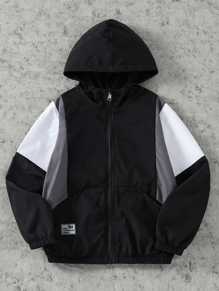 SHEIN Tween Boys Jackets - Black - View 1