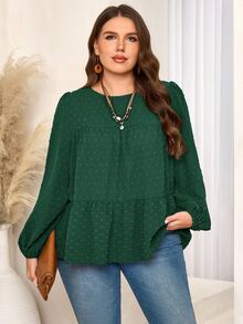 EMERY ROSE Blusas de Tamanho Grande - Verde escuro - Ver 6