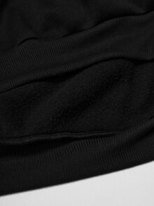 STYNVO Áo hoodie nam oversize họa tiết chữ, vai trễ, kiểu chui đầu phong cách streetwear - màu đen - Xem 6