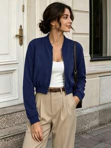 Dayvera Women Lightweight Jackets - Navy Blue - View 1