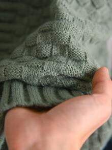 Elaquor Plus Size Autumn Casual Solid Color Frog Button Cardigan - Green - View 6