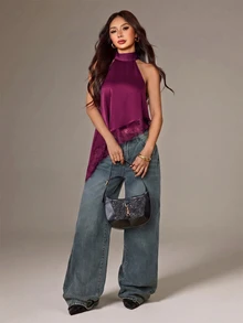 SHEIN PETITE 女士上衣 - 紫羅蘭色 - 查看 11