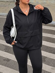 Muchica Plus Size Jackets Fall - Black - View 3