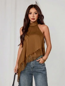 SHEIN PETITE 女士上衣 - 駝色 - 查看 6