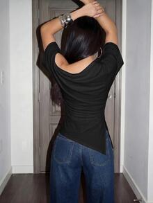 Slaydiva Camisetas de Mujer - Negro - Ver 2