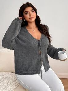 Enliva Plus Size Cardigans - Grey - View 7