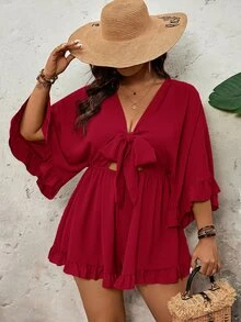 SHEIN VCAY Monos Talla Grande - Rojo - Ver 1