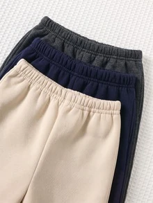 Cozy Pixies 小男孩 3 件組人像圖案保暖內裡運動衫與運動長褲套裝 - 彩色 - 查看 5