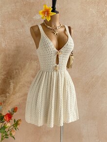 Soleia Plus Size Sweater Dresses Fall - Apricot - View 4