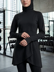 SHEIN With My Calm Solid Elastic Sports Set - Black - View 4