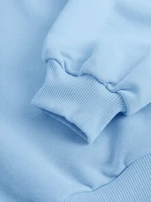 SHEIN Girlism بلايز ثقيلة فتاة صغيرة - الأزرق - مشاهدة 4