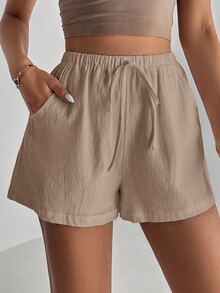 SHEIN Tall Women Shorts - Camel - View 3