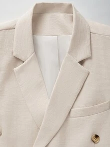 Manfinity Mode Blazer de doble botonadura & Pantalones de traje para hombre - Albaricoque - Ver 8