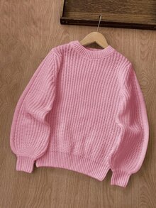 SHEIN Tween Girls Sweaters - Grey - View 2