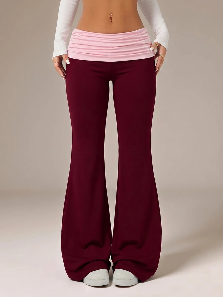 SHEIN PETITE Women Pants - Burgundy - View 1