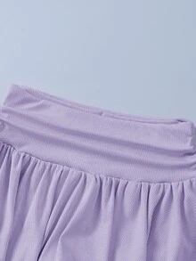 SHEIN 女童（大）T卹套裝 - 紫色 - 查看 5