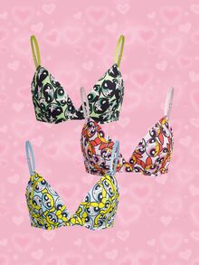 THE POWERPUFF GIRLS X SHEIN Women's Cute Cartoon Print Underwear, Versatile For Daily Wear - Multicolor - View 1