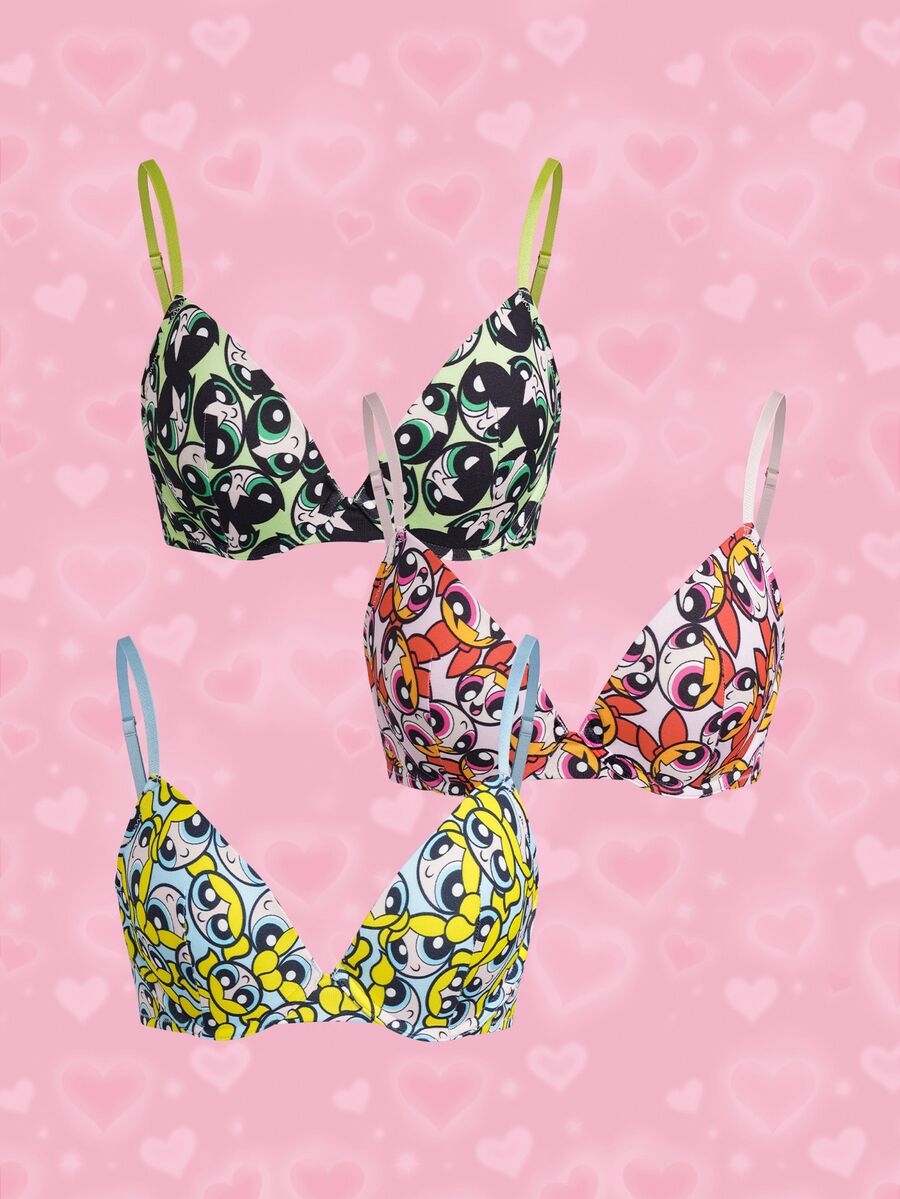 THE POWERPUFF GIRLS X SHEIN Women's Cute Cartoon Print Underwear, Versatile For Daily Wear - Multicolor - View 1