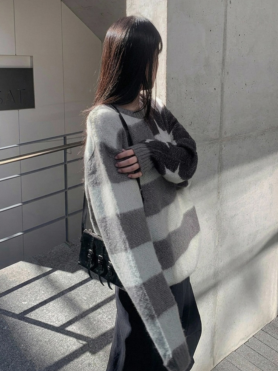 Star Pattern Drop Shoulder Oversized Sweater