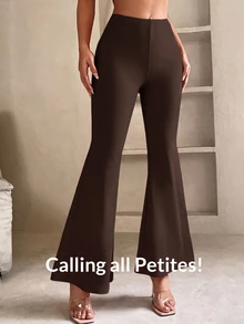 SHEIN PETITE Women Pants - Brown - View 7
