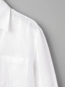 SHEIN BASICS 加大襯衫 - 白色 - 查看 4