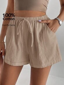 SHEIN Tall Women Shorts - Camel - View 8