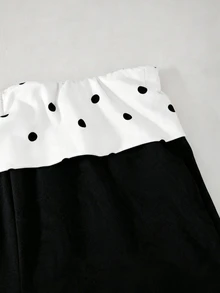 SHEIN Sparklyn Teen Girls Pants - Black and White - View 4