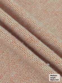 SHEIN LUNE CURVE Plus Half Zip Drop Shoulder Sweater Autumn Formal Club Vacation Dusty Pink Casual Baggy Traditional - Pink - View 6