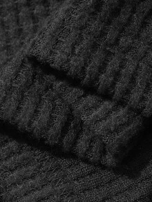 FRIFUL Mantel Musim Gugur dengan Detail Kancing Polos dan Penutup - Hitam - View 7
