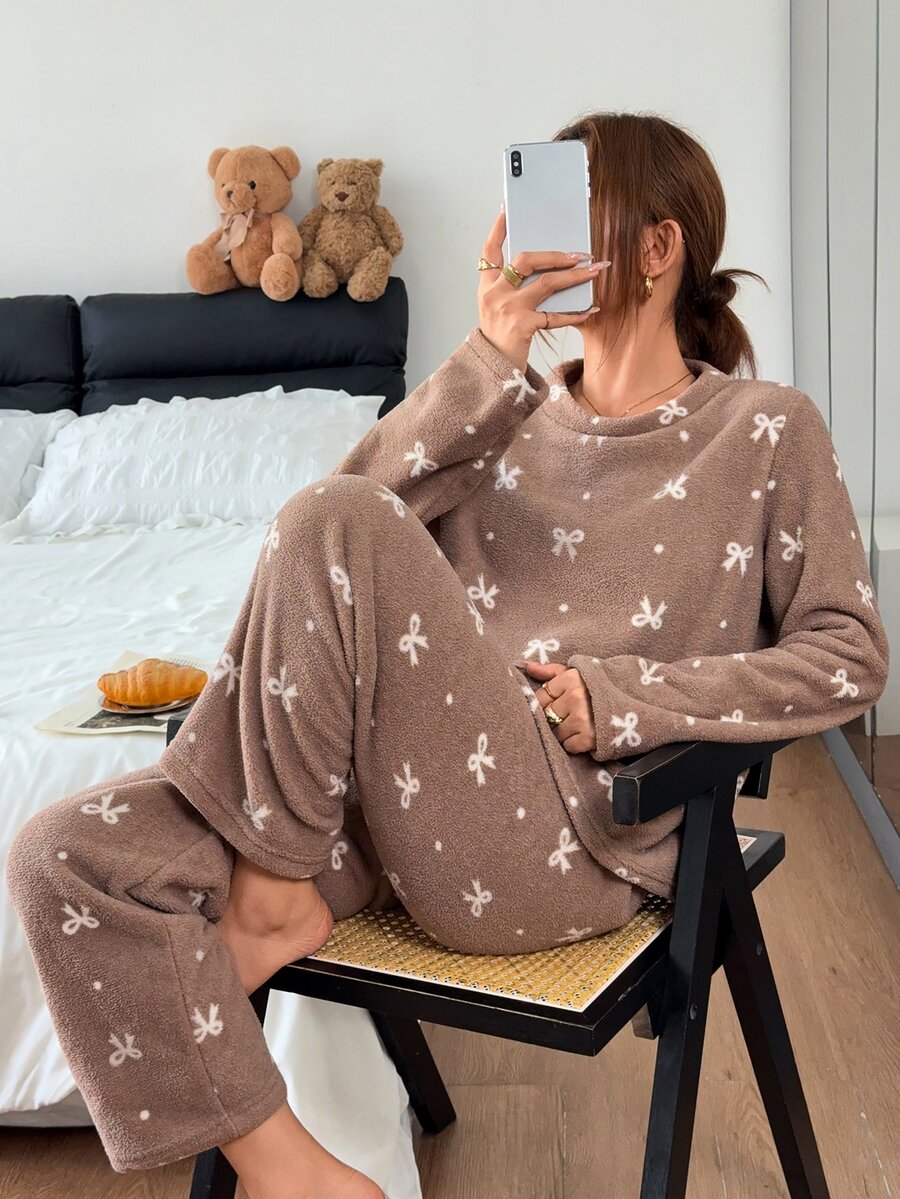 Napfluff Women Pajama Sets - Brown - View 1