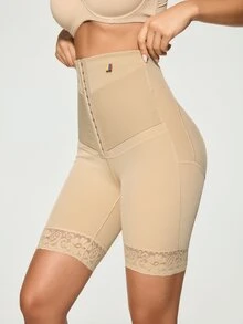 SHAPORA 1pc Women's Lace Patchwork Shaping Bottom - Apricot - View 4
