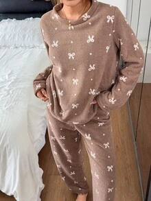 Napfluff Women Pajama Sets - Brown - View 4