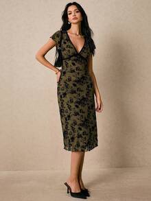 Poéselle Women Midi Dresses - Army Green - View 7