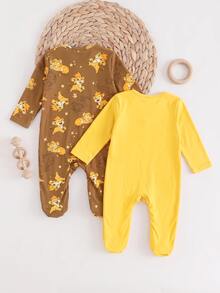 SHEIN Newborn Baby Pajamas - Yellow - View 6