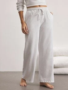 Ocili Pure Cotton Comfortable Minimalist Casual Women's Loungewear Bottoms Suitable For Going Out - Light Grey - View 5