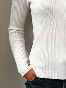 SHEIN Autumn/Winter Casual Versatile Solid Color Sweater - Apricot - View 5