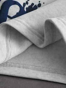 PAVTROS Men's Letter Print Drawstring Waist Sweatpants - Grey - View 5