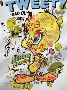 LOONEY TUNES X SHEIN 大尺碼夏季休閒卡通印花T恤 - 白色 - 查看 7