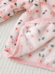 Cozy Pixies 嬰兒女童男童卡通動物豹紋抓絨內裡加厚連帽拉鍊長袖外套夾克，適合冬季 - 淺粉色 - 查看 3