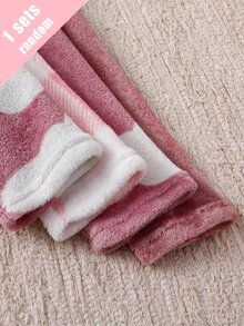 2pcs Baby Girl Simple Cute Plush Long Sleeve Pants Casual 2 Pieces Set Loungewear - Multicolor - View 6